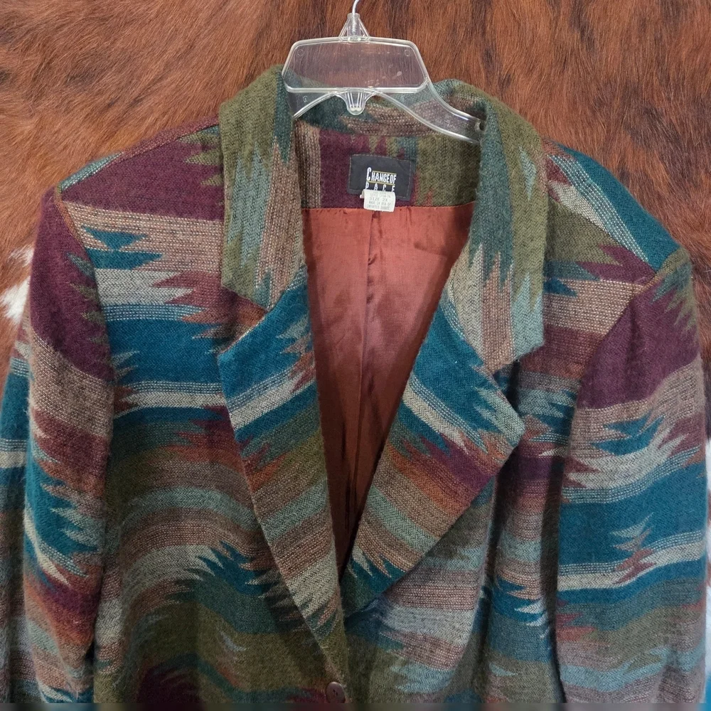 Vintage Change Of Pace Aztec Patterned Sports Coat